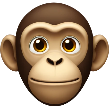 Monkey shaped like circle emoji