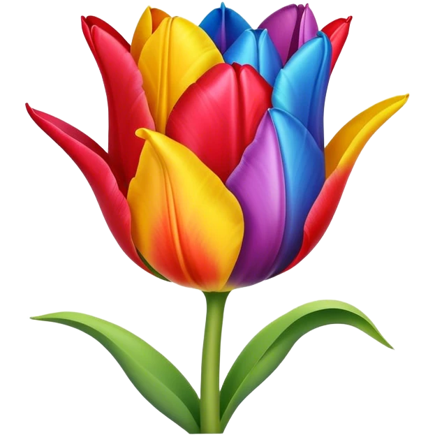 tulip with petals of different colors emoji