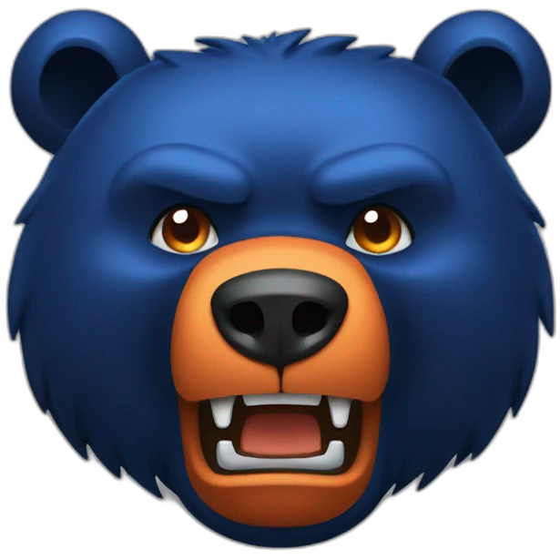 Dark blue orange bear angry 🐻 emoji