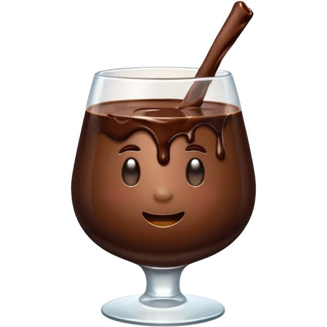  melted chocolate in glass emoji