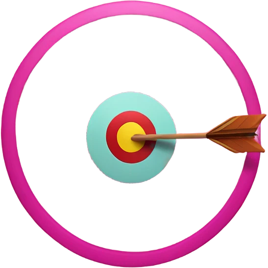 a pink target with an arrow in the middle of it emoji