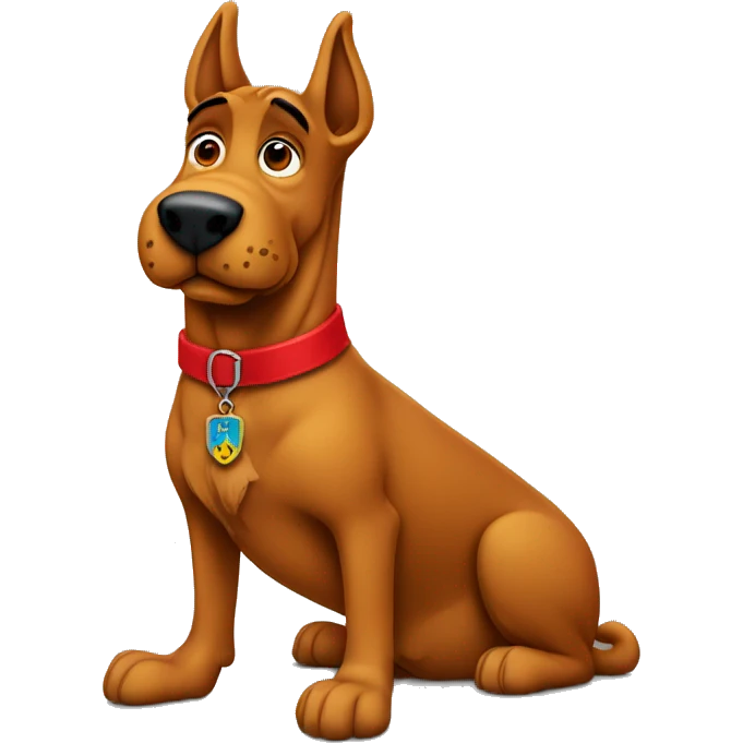 scooby doo with red collar sitting emoji