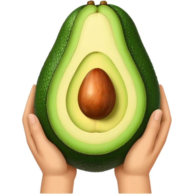hands holding a big avocado emoji