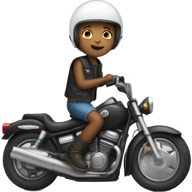 Kid sitting on motorcycle  emoji