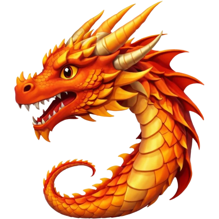 Fire dragon breathing fire, simplified Google Facebook art style, Only head, no lower body. emoji