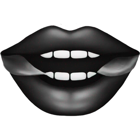 Lips black emoji