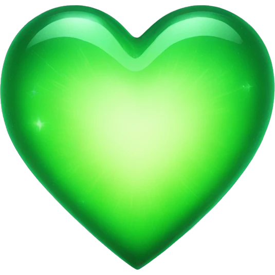 glowing green glass heart emoji