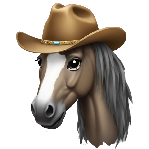 mirror horse with cowboy hat emoji