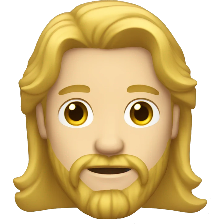 Bearded Blonde man with long hair emoji
