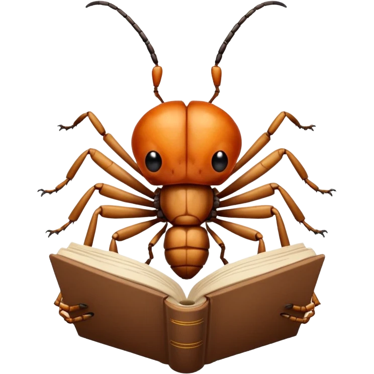 Bug reading book emoji