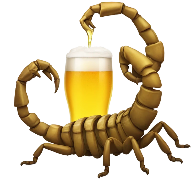 Scorpion drinking beer  emoji