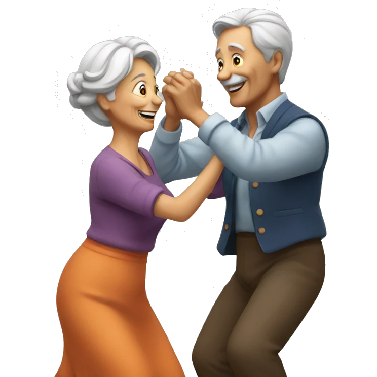 Old couple dancing emoji