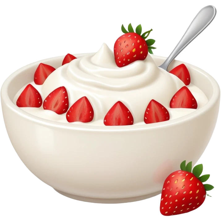 Yogurt bowl with strawberries  emoji
