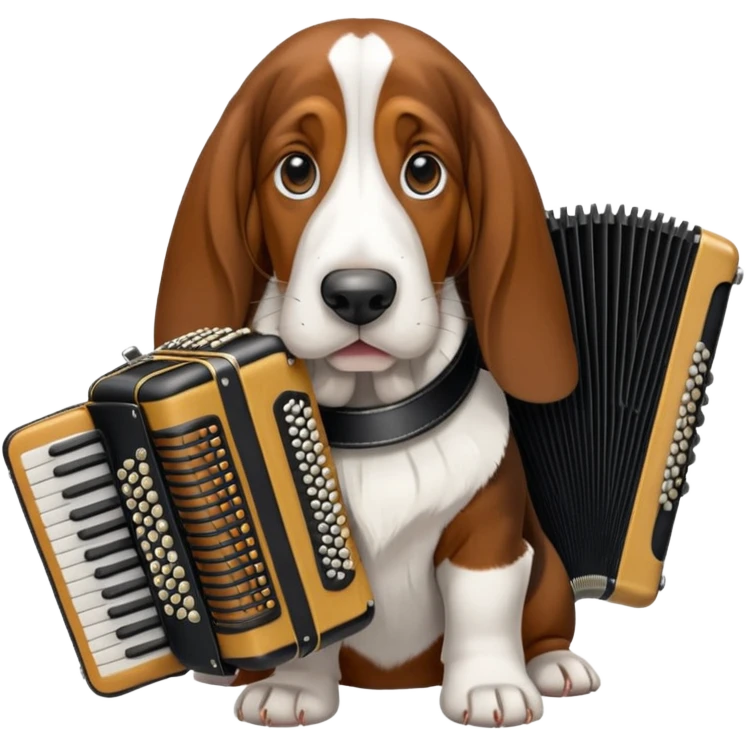 bassethound with black  accordeon emoji
