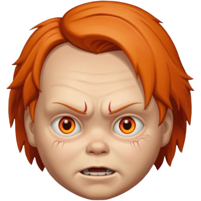 la tete chucky avec les yeux orange emoji