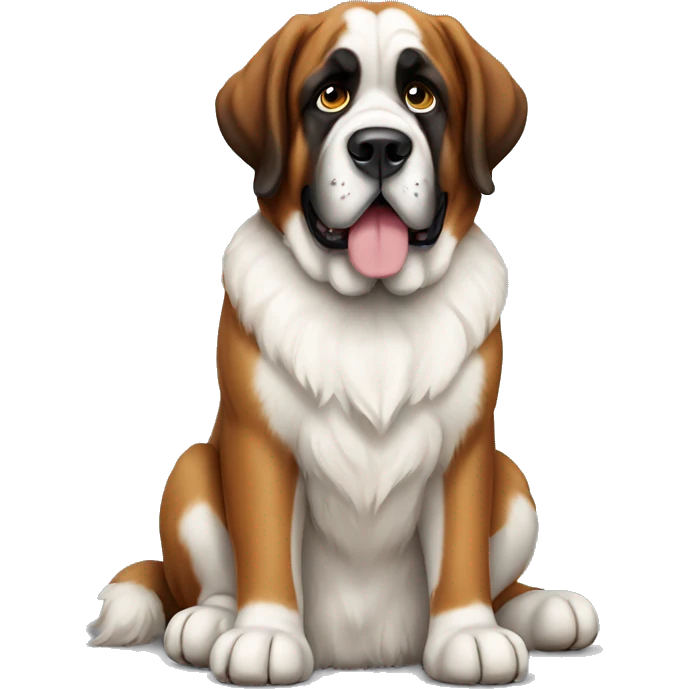 Saint Bernard Dog sitting emoji