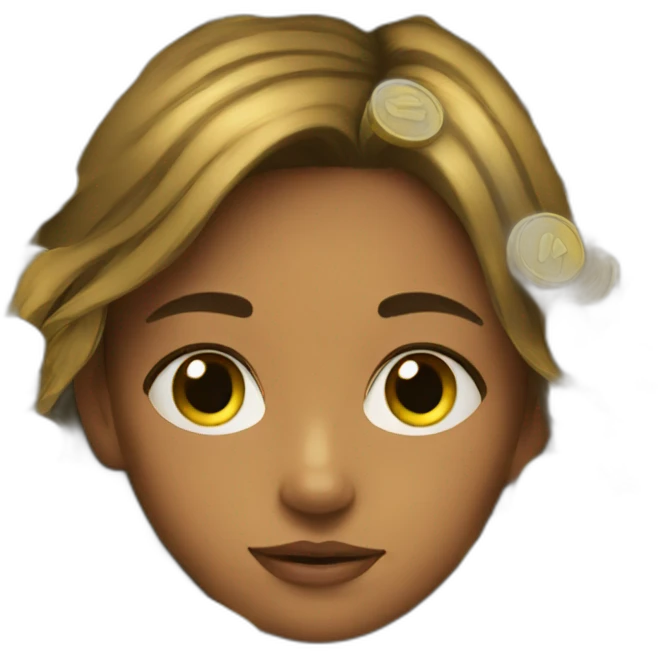 girl under coins emoji