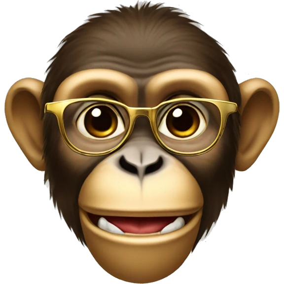 Monkey with glasses and gold teeth emoji