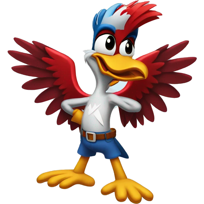 woody woodpecker with broken leg emoji