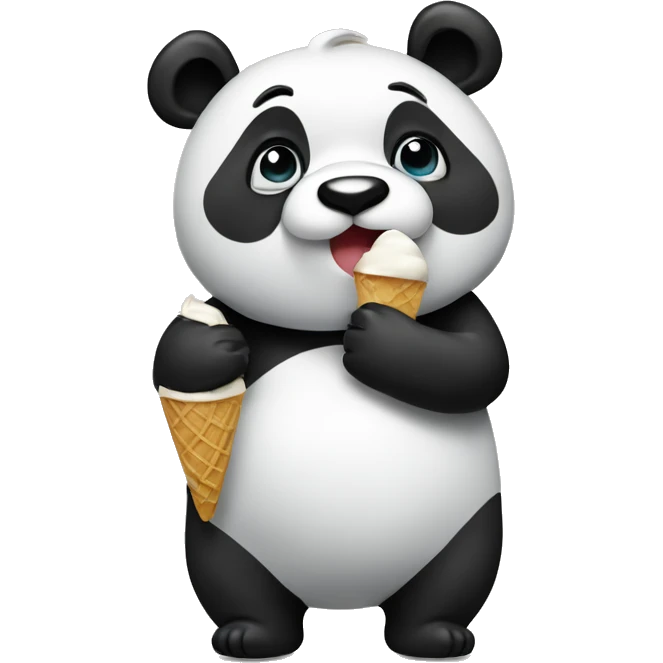 Panda eating ice creame emoji