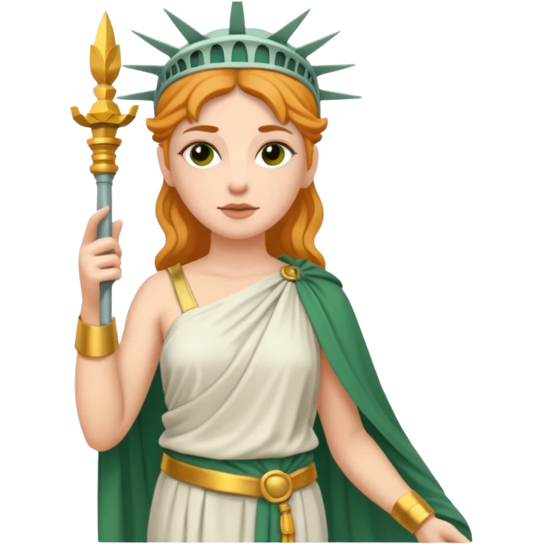 Une femme païen celtique en style statue de la liberté emoji