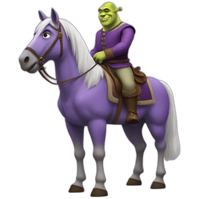 Shrek sur cheval violet emoji