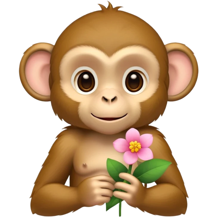 monkey holding a flower emoji