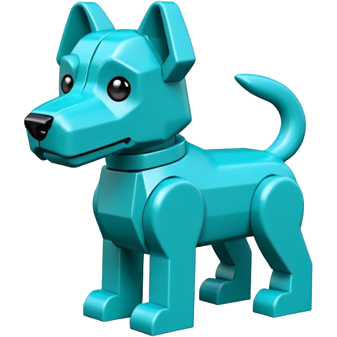 teal lego dog emoji