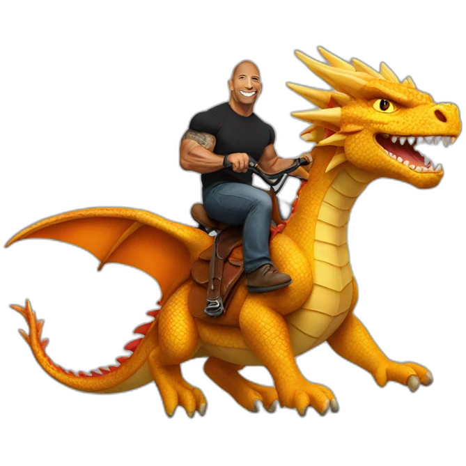 the rock riding dragon emoji