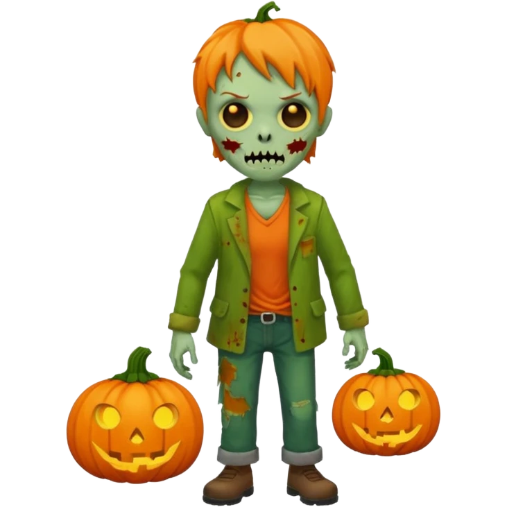zombie with pumpkin emoji