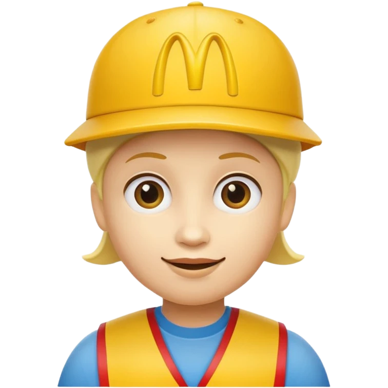 Yellow circle with a McDonald's hat not being a person emoji