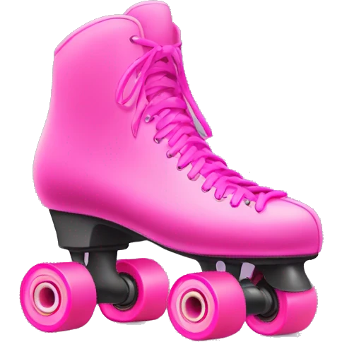 Pink roller skate with hot pink laces  emoji