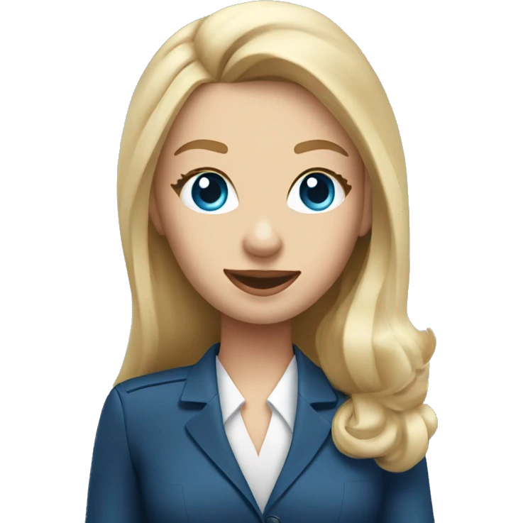long blonde hair blue eyed girl flight attendant rolling suitcase emoji