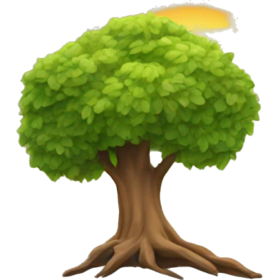 Tree under the sun emoji