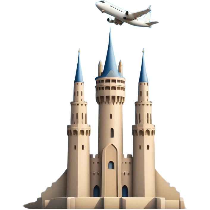 Plane near two towers emoji