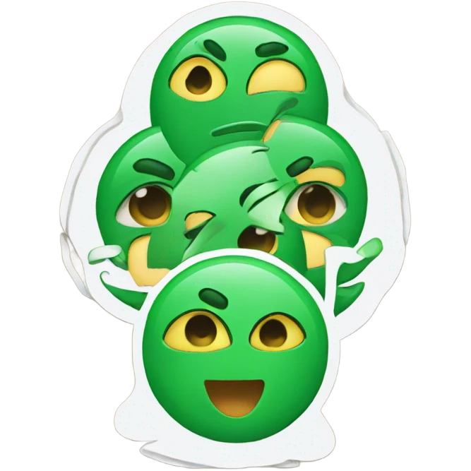 Aesthteic green emoji sticker sheet emoji