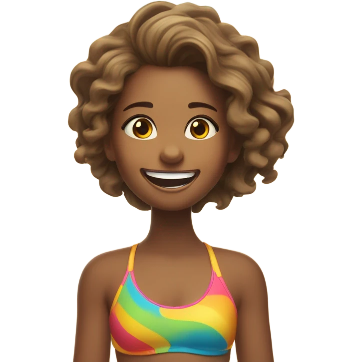 happy girl at the beach emoji