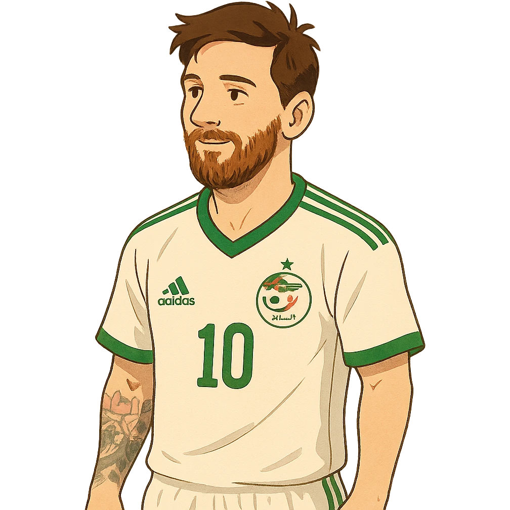 ميسي بقميص المنتخب الجزائري بأسلوب جيبلي emoji