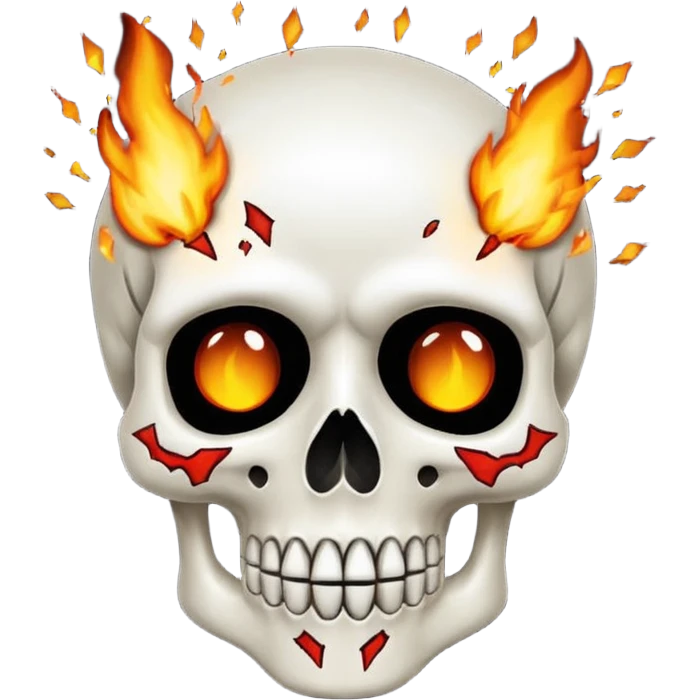 Calavera q le esplota la cabeza solo la parte de arriba y q sea de color blanco  emoji