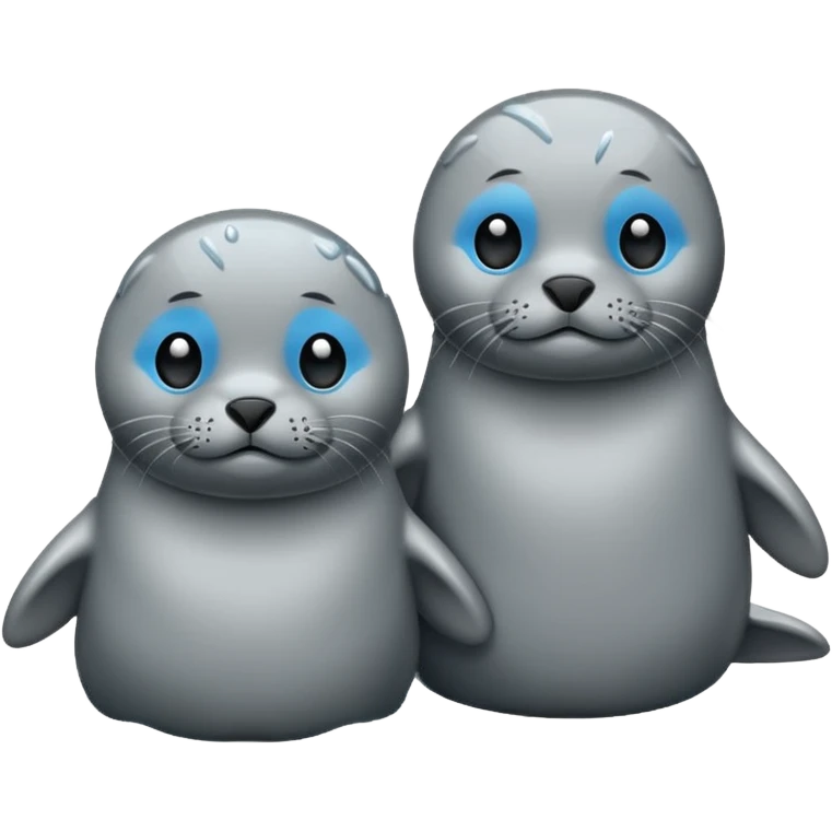 Two seals in the rain emoji