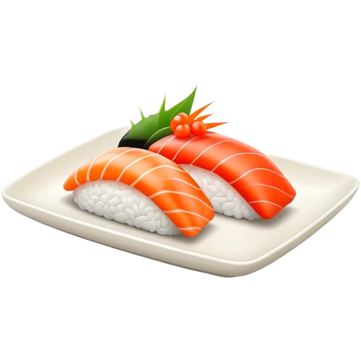Sushi Cinematic Realistic Sushi Dish Emoji, depicted as one or two artfully arranged pieces of fresh sushi, rendered with delicate textures and subtle, natural lighting that highlights its refined simplicity. emoji