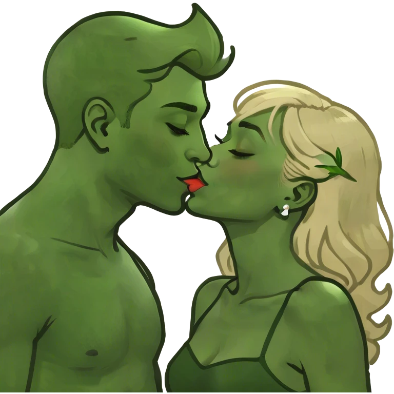 Girl and guy blonde hair and light skin couple kissing emoji