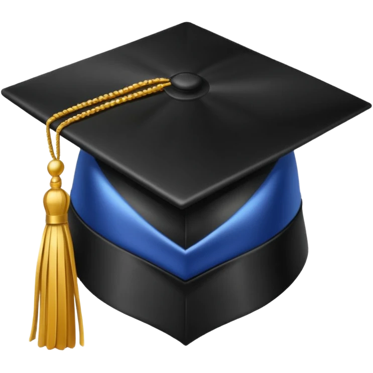 black grad cap emoji