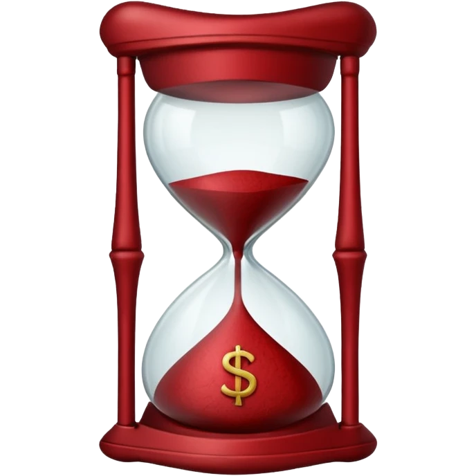 devi farmi queste emoji prendendo solo il loro bordo e rendendomele rosse scuro, le emoji in questione sono, la mazzetta di soldi e la clessidra, ti ridico io voglio solo i bordi  emoji