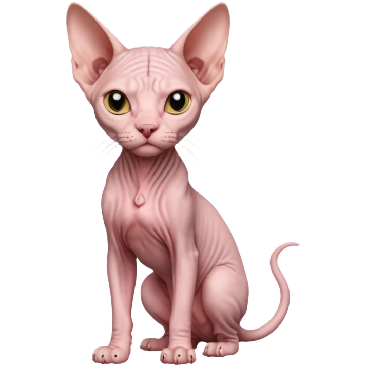 full body of sphynx cat, front view emoji