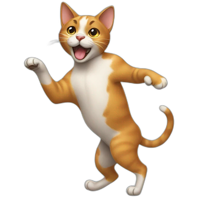 cat dancing with a dog emoji