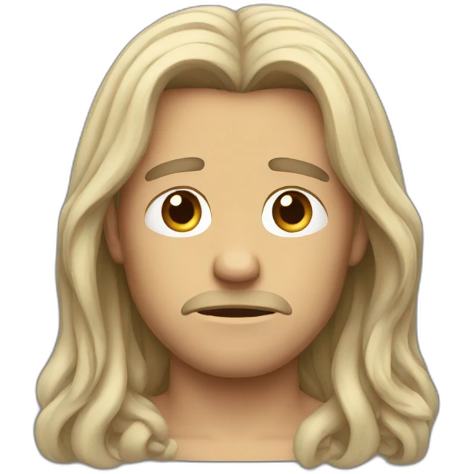 sad guys long hair  emoji