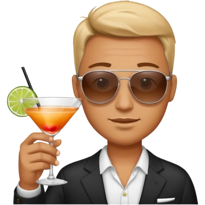 Chat avec un coctail emoji