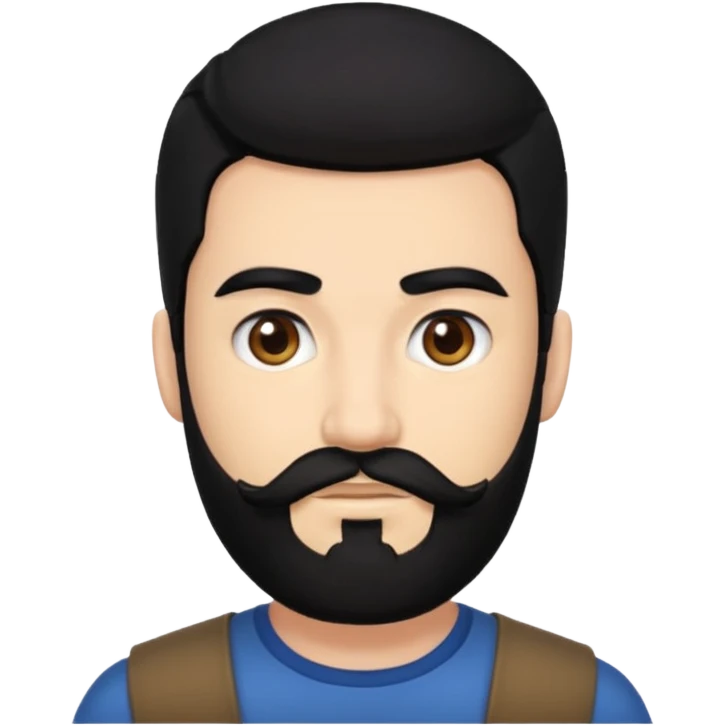 Ehren McGhehey with black hair and beard emoji