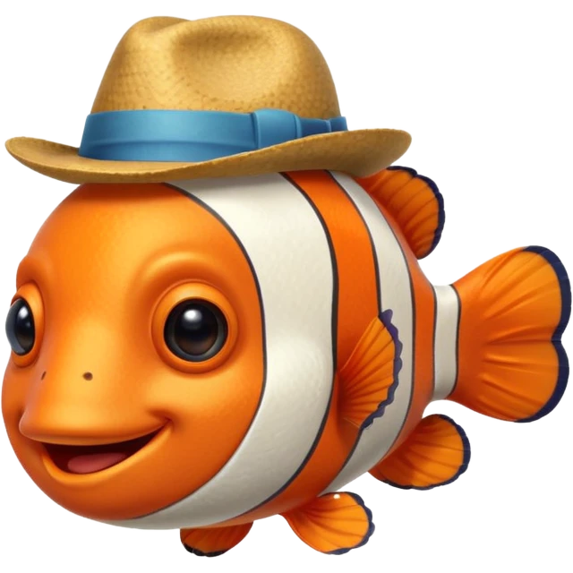 Clownfish with a fedora, smiling emoji